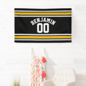 Black Gold Football Jersey Individuelle Name Numme Banner (Insitu)