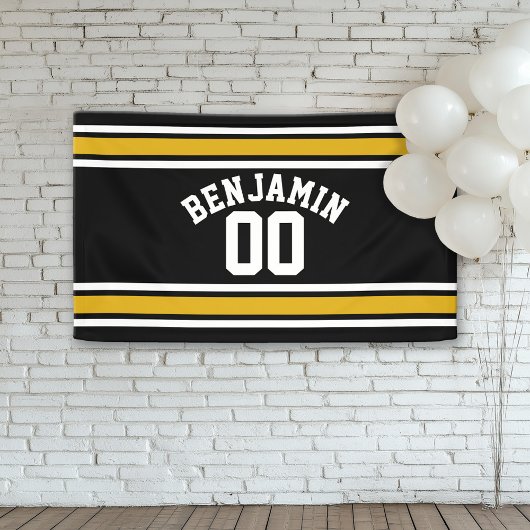 Black Gold Football Jersey Individuelle Name Numme Banner