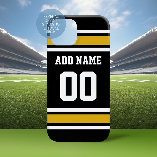 Black Gold Football Jersey Individuelle Name Numme Case-Mate iPhone Hülle