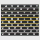 Black Gold Football Jersey Individuelle Name Numme Geschenkpapier (Flach)