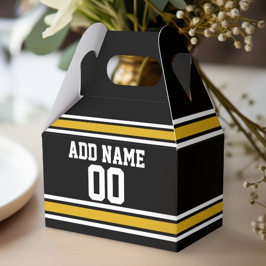 Black Gold Football Jersey Individuelle Name Numme Geschenkschachtel