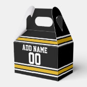 Black Gold Football Jersey Individuelle Name Numme Geschenkschachtel (Vorderseite)