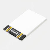 Black Gold Football Jersey Individuelle Name Numme Post-it Klebezettel (angewinkelt)