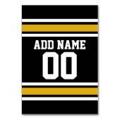 Black Gold Football Jersey Individuelle Name Numme Tischnummer (Rückseite)
