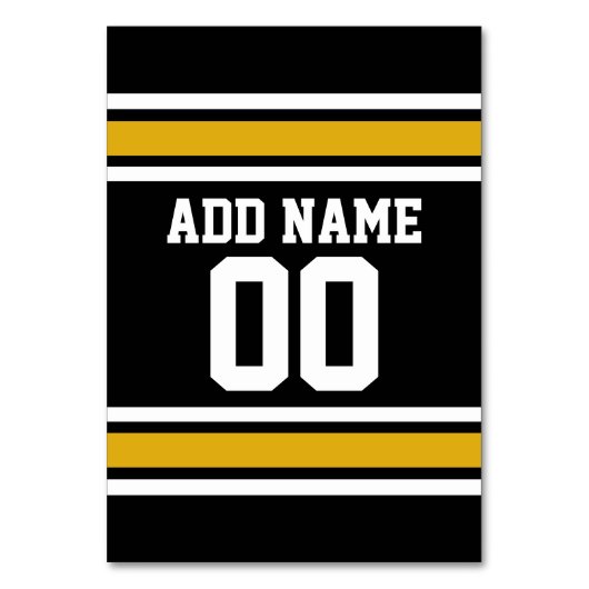 Black Gold Football Jersey Individuelle Name Numme Tischnummer (Vorderseite)