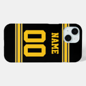 Black Gold Football Jersey mit Name Number Case-Mate iPhone Hülle (Rückseite (Horizontal))