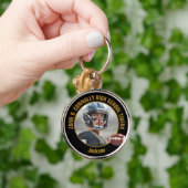 Black Gold Football Player Photo Commemorative Schlüsselanhänger (Hand)