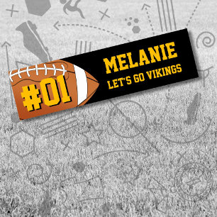 Black Gold Football Team Autoaufkleber