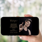 Black Gold Foto Abschluss Danke Karte