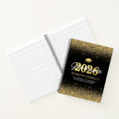 Black & Gold Foto Abschluss Gästebuch Notizblock (Innenseite)