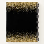 Black & Gold Foto Abschluss Gästebuch Notizblock (Rückseite)