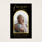 Black Gold Foto Beerdigung Gedenkkarte (Vorderseite)