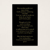 Black Gold Foto Beerdigung Gedenkkarte (Rückseite)