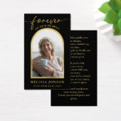 Black Gold Foto Beerdigung Gedenkkarte (Schreibtisch)