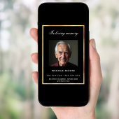 Black Gold Foto Beerdigungskarte Einladung