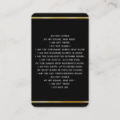 Black Gold Foto Beerdigungskarte Visitenkarte (Rückseite)