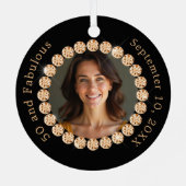 Black Gold Foto Diamanten fabelhaft Geburtstag Ornament Aus Metall (Rückseite)