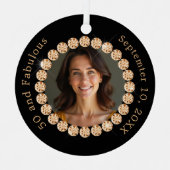 Black Gold Foto Diamanten fabelhaft Geburtstag Ornament Aus Metall (Vorderseite)