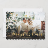 Black Gold Foto Frohe Weihnachtskarte Feiertagskarte (Vorderseite)