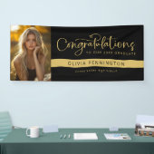 Black Gold Foto Gratulation Graduate Banner (Messe)