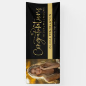 Black Gold Foto Gratulation Graduate Banner (Vertikal)