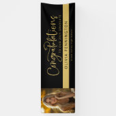 Black Gold Foto Gratulation Graduate Banner (Vertikal)