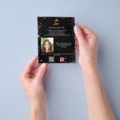 Black Gold Foto qr Code Instragram Business Logo Flyer (Gruppe)