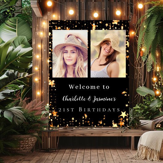 Black Gold Foto Stars 2 Personen Geburtshilfe Poster