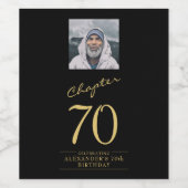 Black Gold Foto zum 70. Geburtstag Weinetikett (Einzelnes Label)