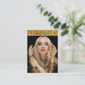 Black Gold Fotograf QR Code Social Media Visitenkarte (Stehend Vorderseite)