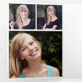 Black Gold Fotos Graduation Party Dreifach Gefaltete Einladung (Innen Erste Seite)