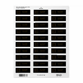 Black & Gold Framed Monogram Return Address Labels (Vorne)