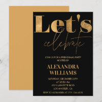 Black Gold Friendsmas Einladungen Feiern wir