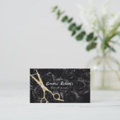 Black Gold Friseur Gradient Glitzer Modern Visitenkarte (Stehend Vorderseite)