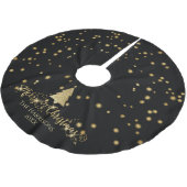 Black Gold Frohe Weihnachtsbaum-Glitzern Polyester Weihnachtsbaumdecke (Schrägansicht)
