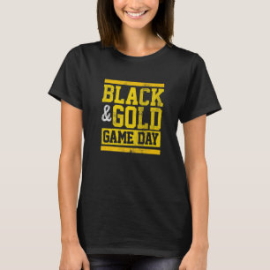 Black & Gold Game Day Team Favoritenfarben Vintag T-Shirt