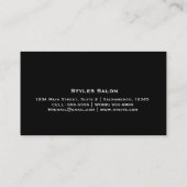 Black & Gold Geblüht Swirl Chic Business Card Visitenkarte (Rückseite)