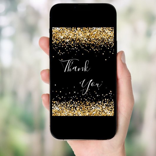 Black Gold Geburtstag Dankeschön Karte