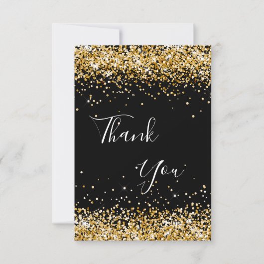 Black Gold Geburtstag Dankeschön Karte (Vorderseite)