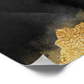 Black Gold Geburtstagsfeier Willkommen Poster (Ecke)