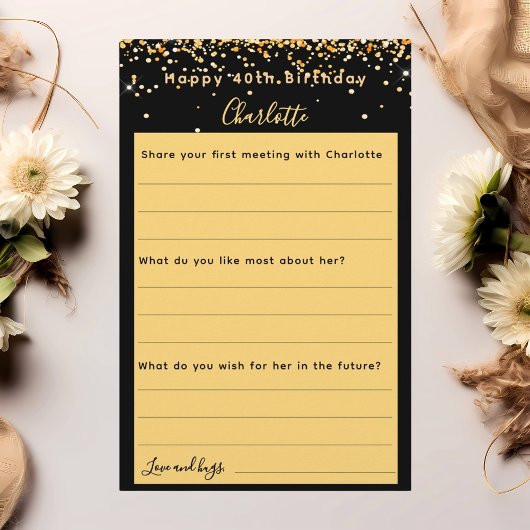 Black Gold Geburtstagskarte