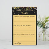Black Gold Geburtstagskarte (Stehend Vorderseite)