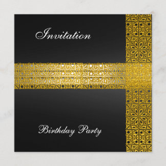 Black Gold Geburtstagsparty Einladung
