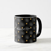 Black Gold Gemstone Tasse mit Individuelle Name (VorderseiteRechts)