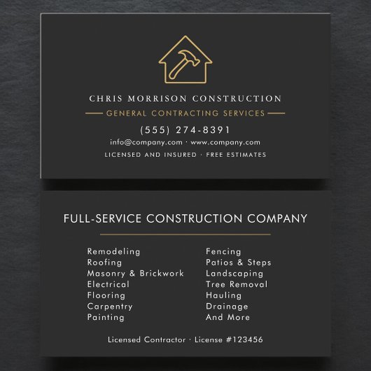 Black Gold General Contractor Visitenkarte
