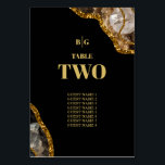 Black & Gold Geode Glitzer Hochzeit Tischnummer<br><div class="desc">Eine wunderschöne Schwarz-Gold-Geode verleiht Kristall-Edelstein-Design mit goldenen Glitzer-Akzenten. Dieses elegante Marmordekor, das Schwarz und Gold kombiniert, schafft ein anspruchsvolles Amethyststück abstrakter Kunst. Die Kombination aus Schwarz und Gold schafft einen eleganten, trendigen und schicken Stil. Elegantes Hochzeitsdesign mit Flachbild-Tischkarte mit modernen Elementen. Das einfache Einrichten der Typografie verleiht ihr einen besonderen...</div>