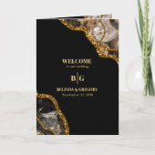 Black Gold Geode Wedding Program Order of Service Programm (Vorderseite)