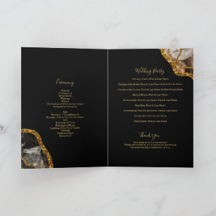 Black Gold Geode Wedding Program Order of Service Programm