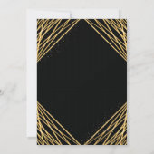 Black Gold Geometric Abstrakt Engagement Party Einladung (Rückseite)