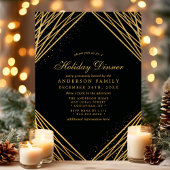 Black Gold Geometric Abstrakt Lines Einladung